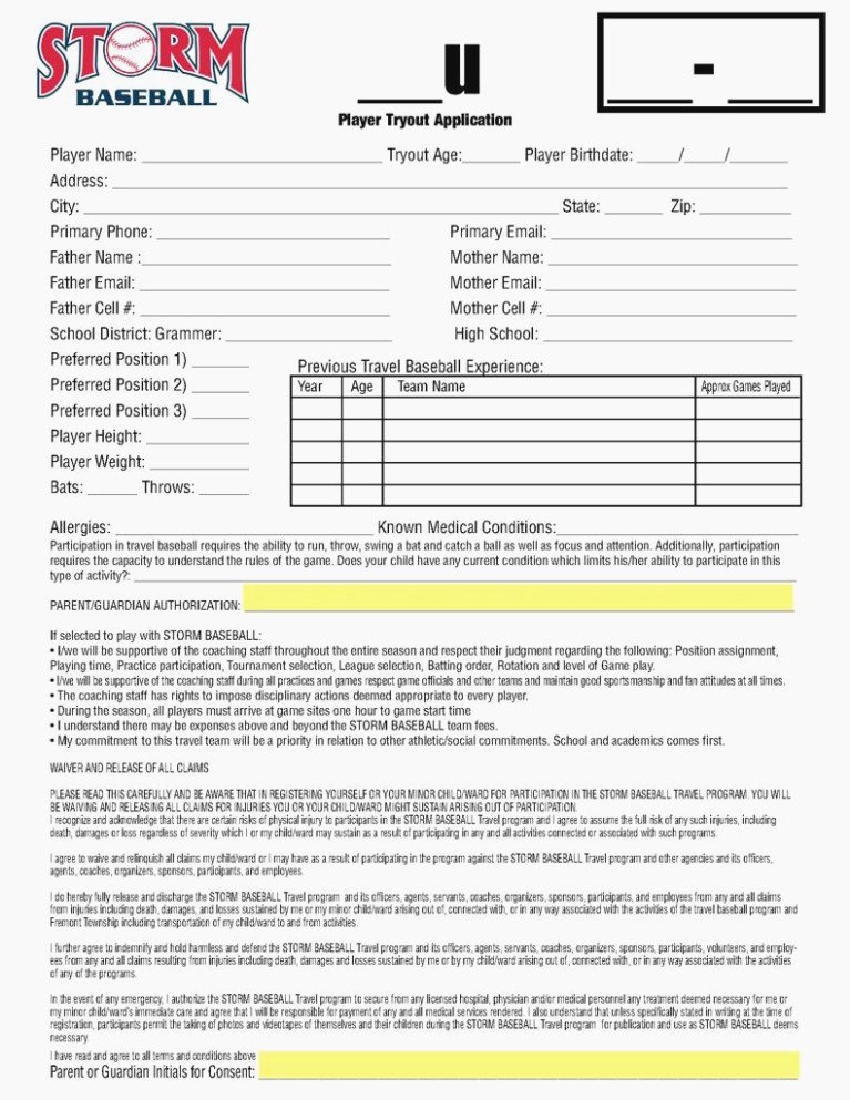 Baseball Registration form Template New 15 Shocking Facts About