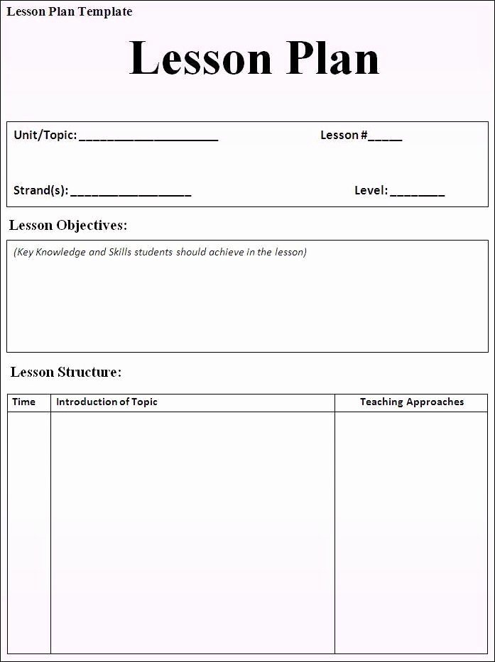 Basic Lesson Plan Template Word Best Of Daily Lesson Plan Template Fotolip