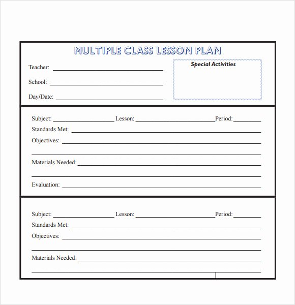 Basic Lesson Plan Template Word Inspirational Free 8 Sample Lesson Plans In Pdf