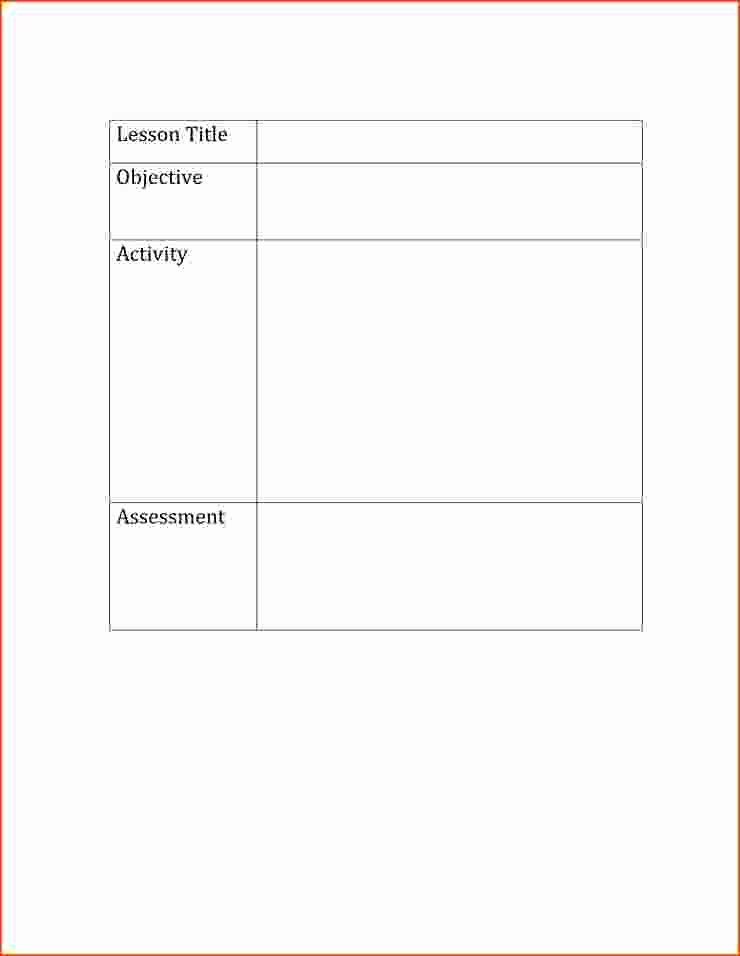 Basic Lesson Plan Template Word Lovely 5 Basic Lesson Plan Template Bookletemplate