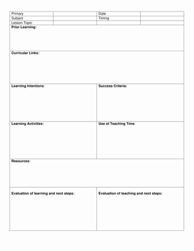 Basic Lesson Plan Template Word Lovely Blank 8 Step Lesson Plan Template by Kristopherc