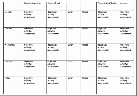 Basic Lesson Plan Template Word Luxury Free Fun thematic Preschool Lesson Plan Template