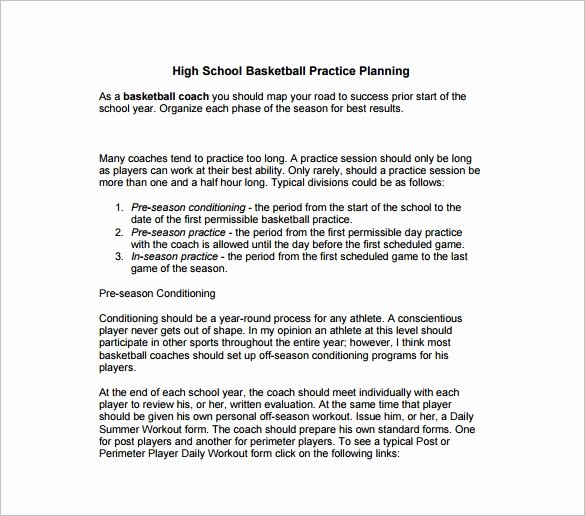Basketball Practice Plan Template Excel Awesome Basketball Conditioning Workout Pdf – Blog Dandk
