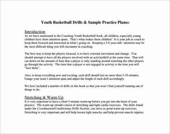 Basketball Practice Plan Template Excel New Basketball Practice Plan Template 3 Free Word Pdf