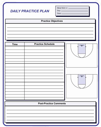 Basketball Practice Schedule Template Awesome Basketball Coaching forms