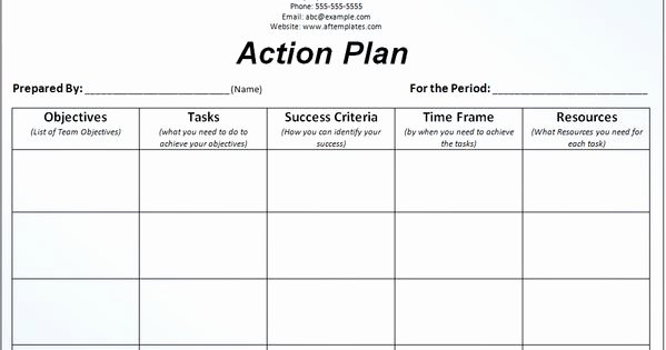 Behavior Action Plan Template Lovely Business Action Plan Template