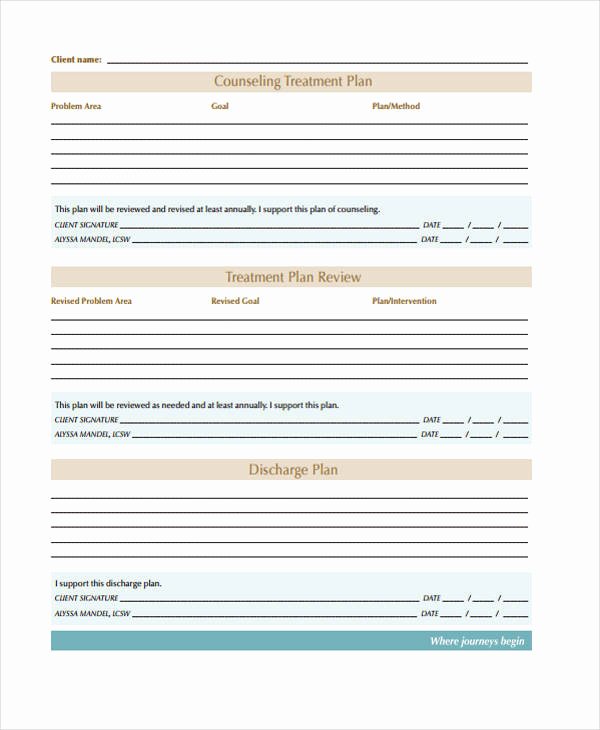 Behavioral Health Treatment Plan Template Fresh 30 Free Treatment Plan Templates