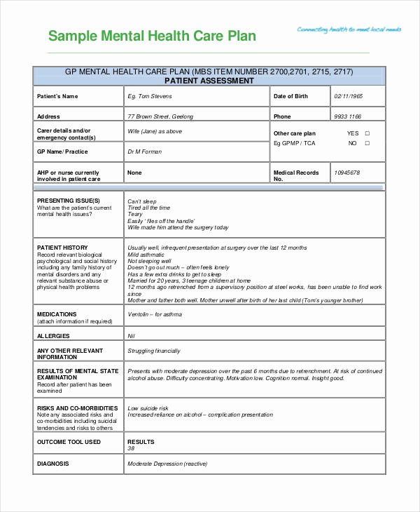 √ 30 Behavioral Health Treatment Plan Template | Effect Template