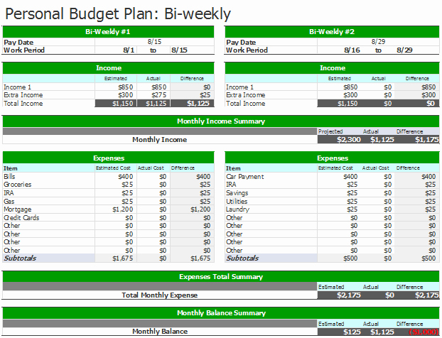 Bi Weekly Schedule Template Elegant Document Templates 3 Free Spreadsheet Bi Weekly Bud