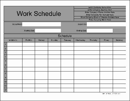 Bi Weekly Schedule Template New Bi Weekly Work Schedule Templates Free Driverlayer