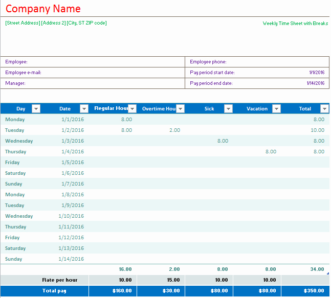 Bi Weekly Work Schedule Template Best Of Free Printable Bi Weekly Timesheet Template for Excel