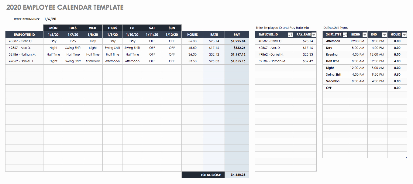 Bi Weekly Work Schedule Template Elegant Free Excel Calendar Templates