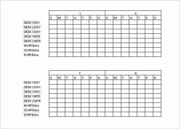 Bi Weekly Work Schedule Template Elegant Shift Schedule Template 20 Free Sample Example format