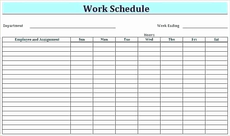 Bi Weekly Work Schedule Template Elegant Two Week Schedule Template