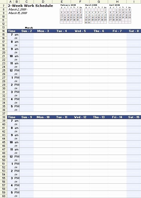 Bi Weekly Work Schedule Template Fresh A Free Bi Weekly Work Schedule Template for Excel at