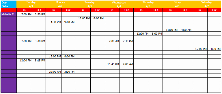 Bi Weekly Work Schedule Template Luxury Work Schedule Template Basic Sheets for Excel