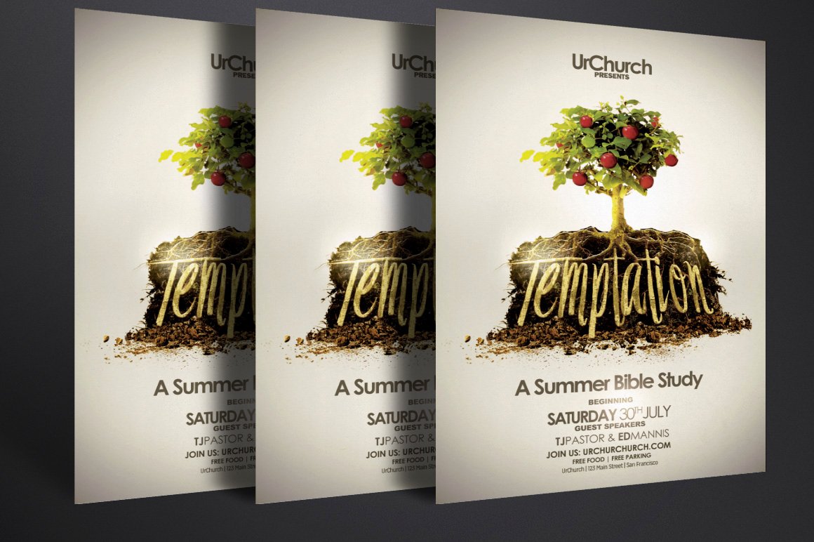 Bible Study Invitation Template Fresh Temptation Series Bible Study Flyer Flyer Templates On