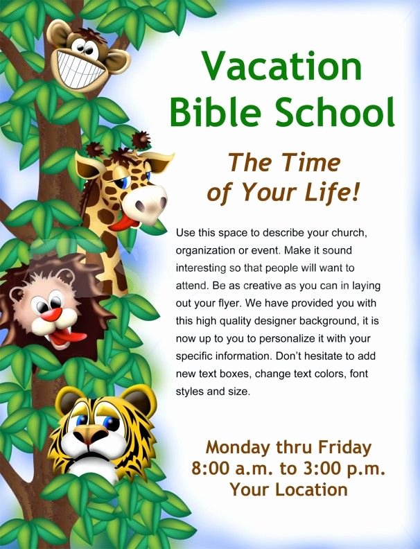 Bible Study Invitation Template Fresh Vacation Bible School Flyer Template