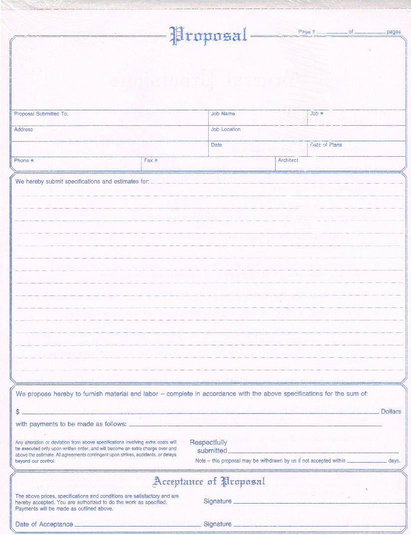 Bid form Template Free Best Of Free Contractor Proposal form