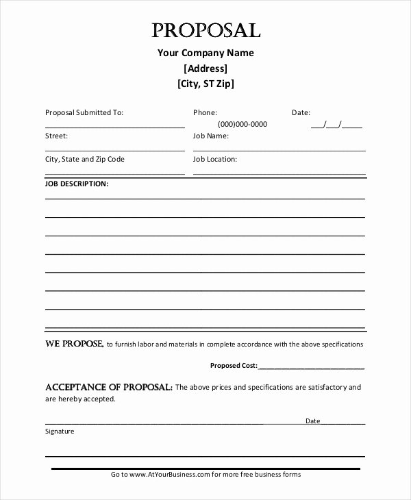 Bid form Template Free Inspirational Job Bid Template – Emmamcintyrephotography