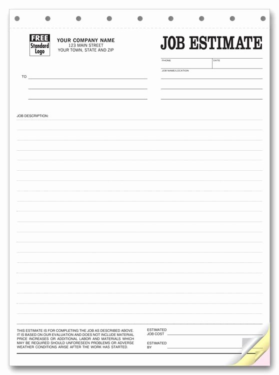 Bid form Template Free Unique Free Contractor Estimate forms