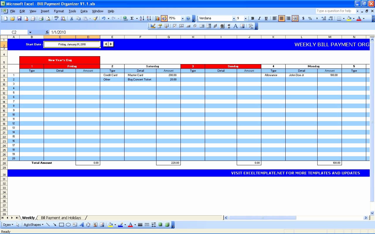 Bill Payment Schedule Template Excel Awesome Bill Payment Calendar Exceltemplate