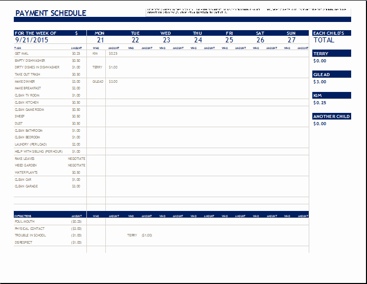 Bill Payment Schedule Template Excel Best Of 27 Of Bill Payment Chart Template