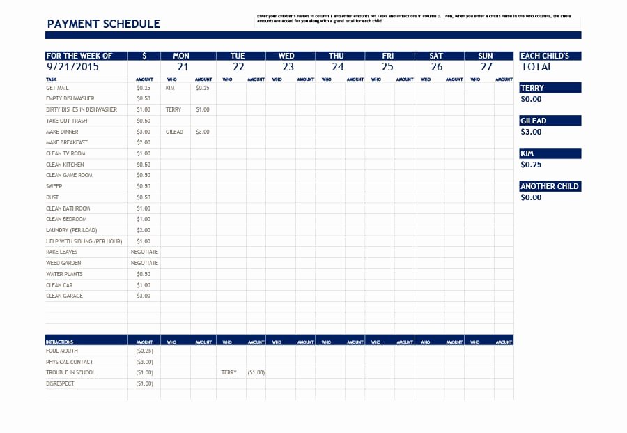 Bill Payment Schedule Template Excel Best Of 33 Great Payment Plan Schedule Templates Template Archive