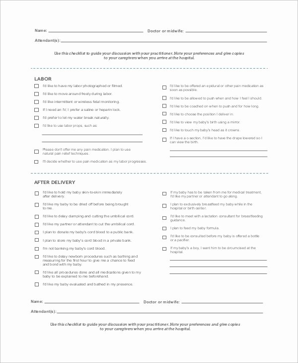 Birth Plan Template Pdf Lovely Birth Plan Example 11 Samples In Word Pdf