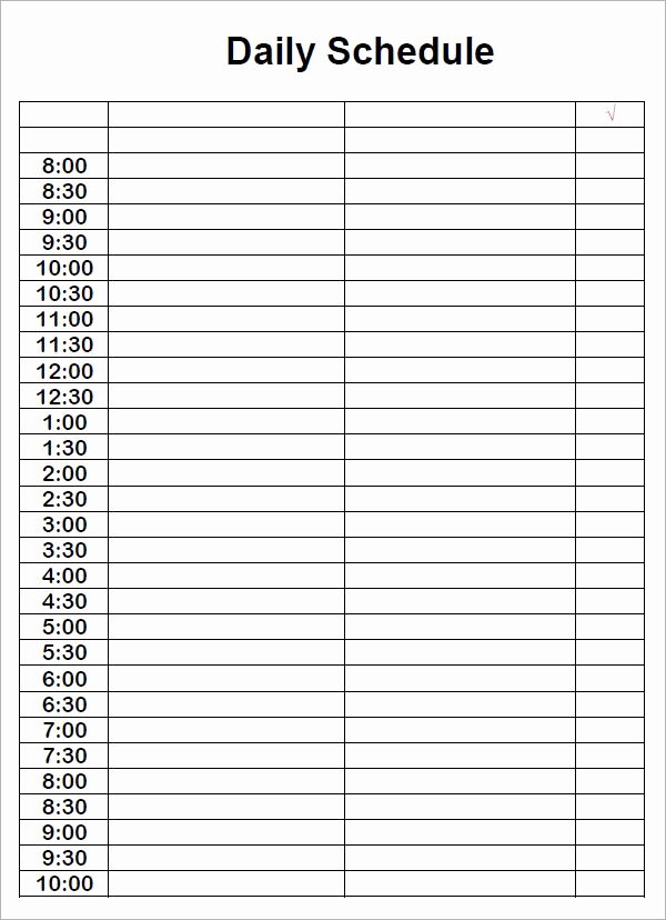 Blank Daily Schedule Template Awesome Daily Schedule Blank – Printable June July Calendar 2017