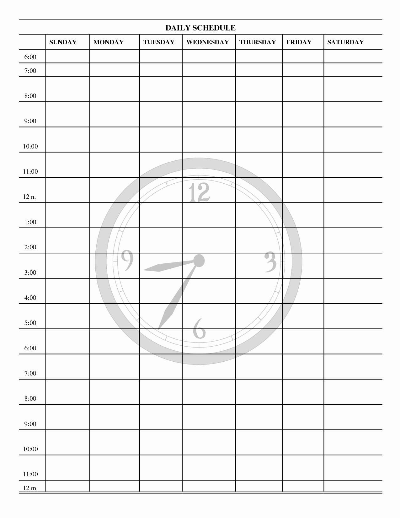 Blank Daily Schedule Template Lovely Template Printable Gallery Category Page 2