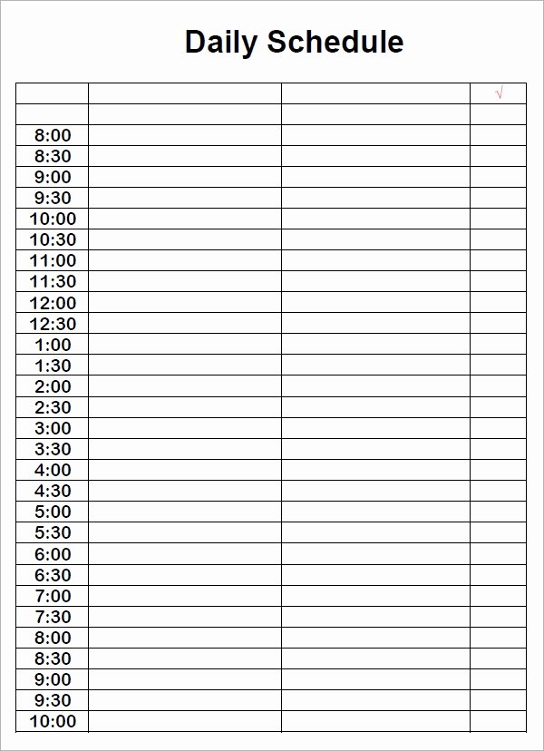 Blank Daily Schedule Template Luxury Daily Schedule Template 14 Download Free Documents In