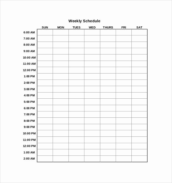 Blank Daily Schedule Template New Free 37 Sample Weekly Schedule Templates In Google Docs