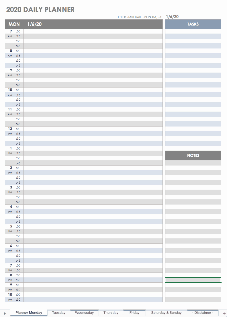 Blank Daily Schedule Template New Free Printable Daily Calendar Templates