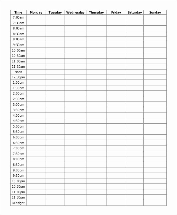 Blank Daily Schedule Template Unique Blank School Schedule Template 8 Free Pdf Word format
