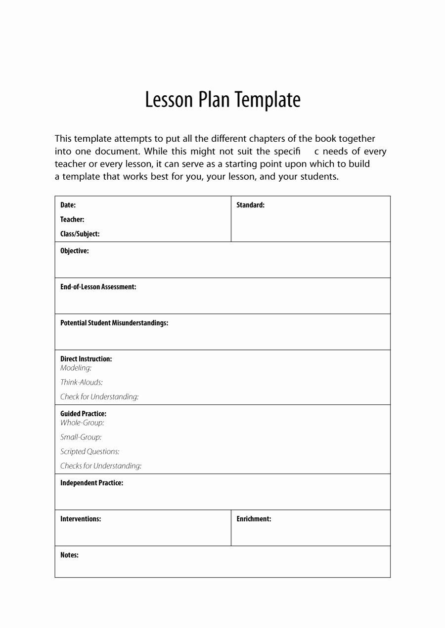 Blank Lesson Plan Template Free Best Of 44 Free Lesson Plan Templates [ Mon Core Preschool