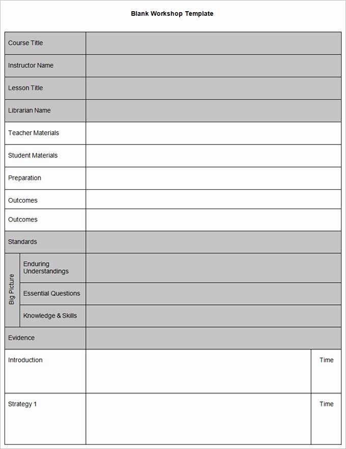 Blank Lesson Plan Template Free Elegant Blank Lesson Plan Template 3 Free Word Documents