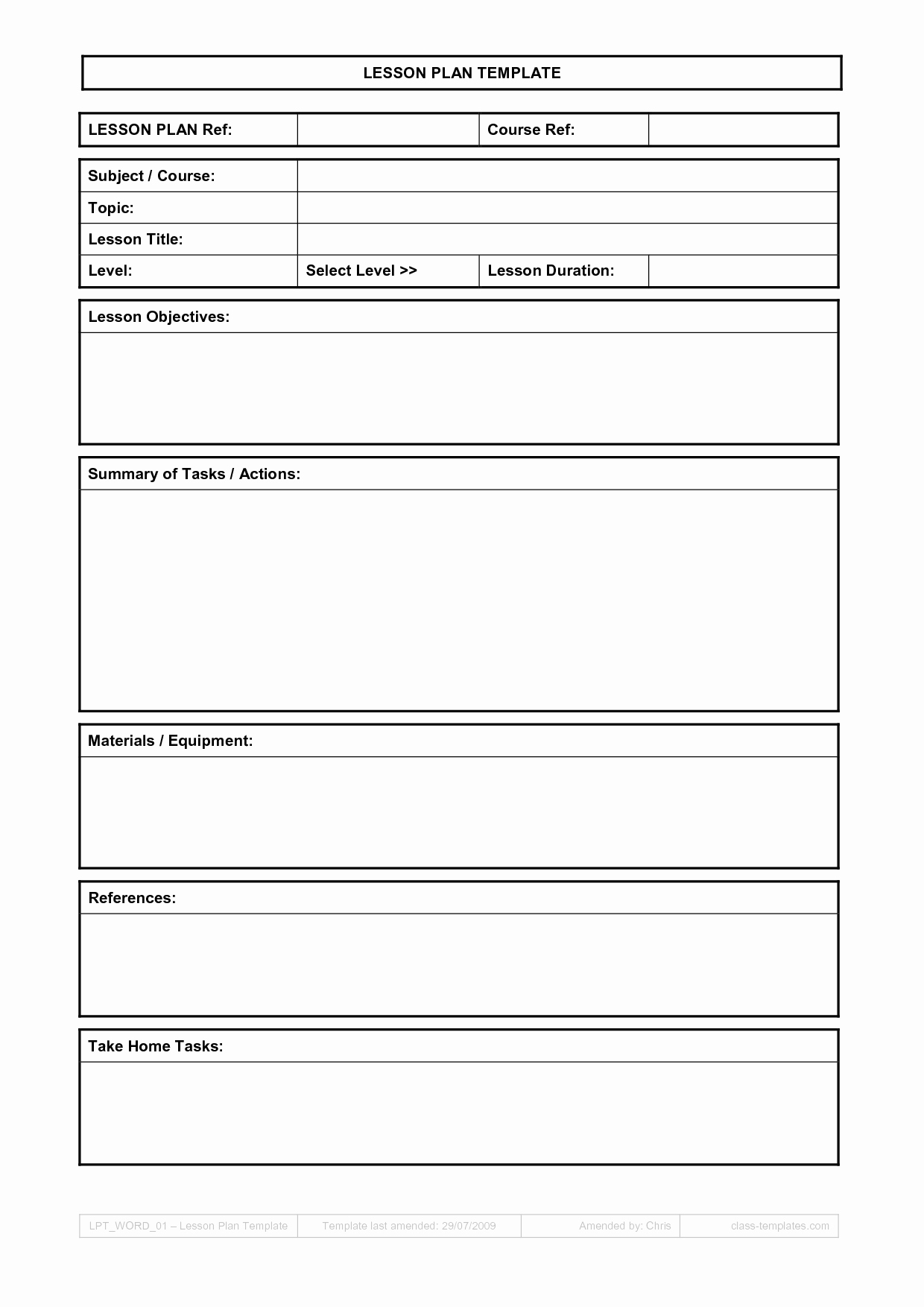 Blank Lesson Plan Template Free Elegant Printable Lesson Plan Template