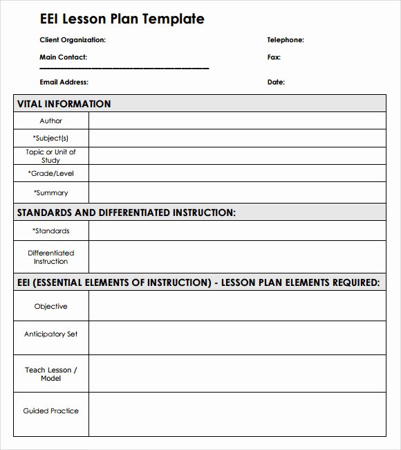 Blank Lesson Plan Template Free Inspirational 11 Sample Blank Lesson Plans