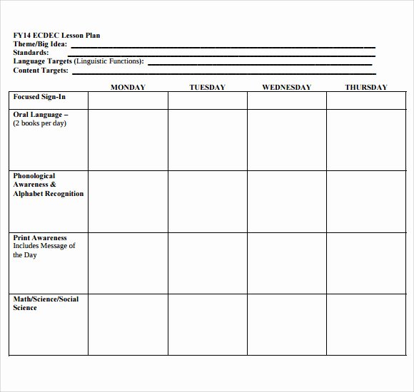 Blank Lesson Plan Template Free Inspirational Blank Lesson Plan Template