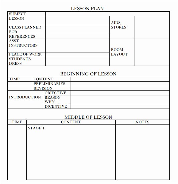 Blank Lesson Plan Template Free New Blank Lesson Plan Template 7 Download Free Documents In