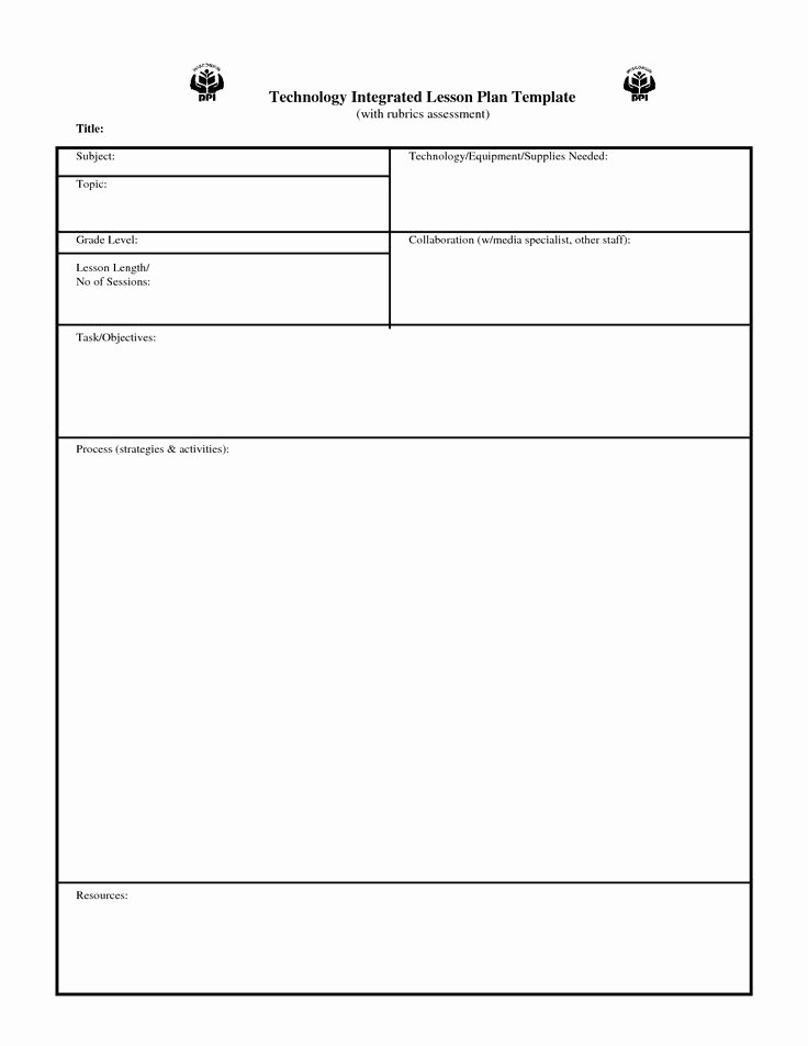 Blank Lesson Plan Template Free New This Blank Customizable Printable Lesson Plan form is