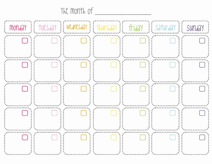 Blank Monthly Schedule Template Beautiful Cute Printable Monthly Calendar