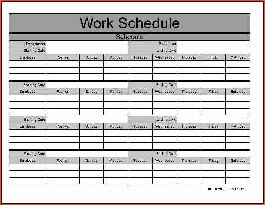 Blank Monthly Schedule Template Beautiful Monthly Work Schedule Template