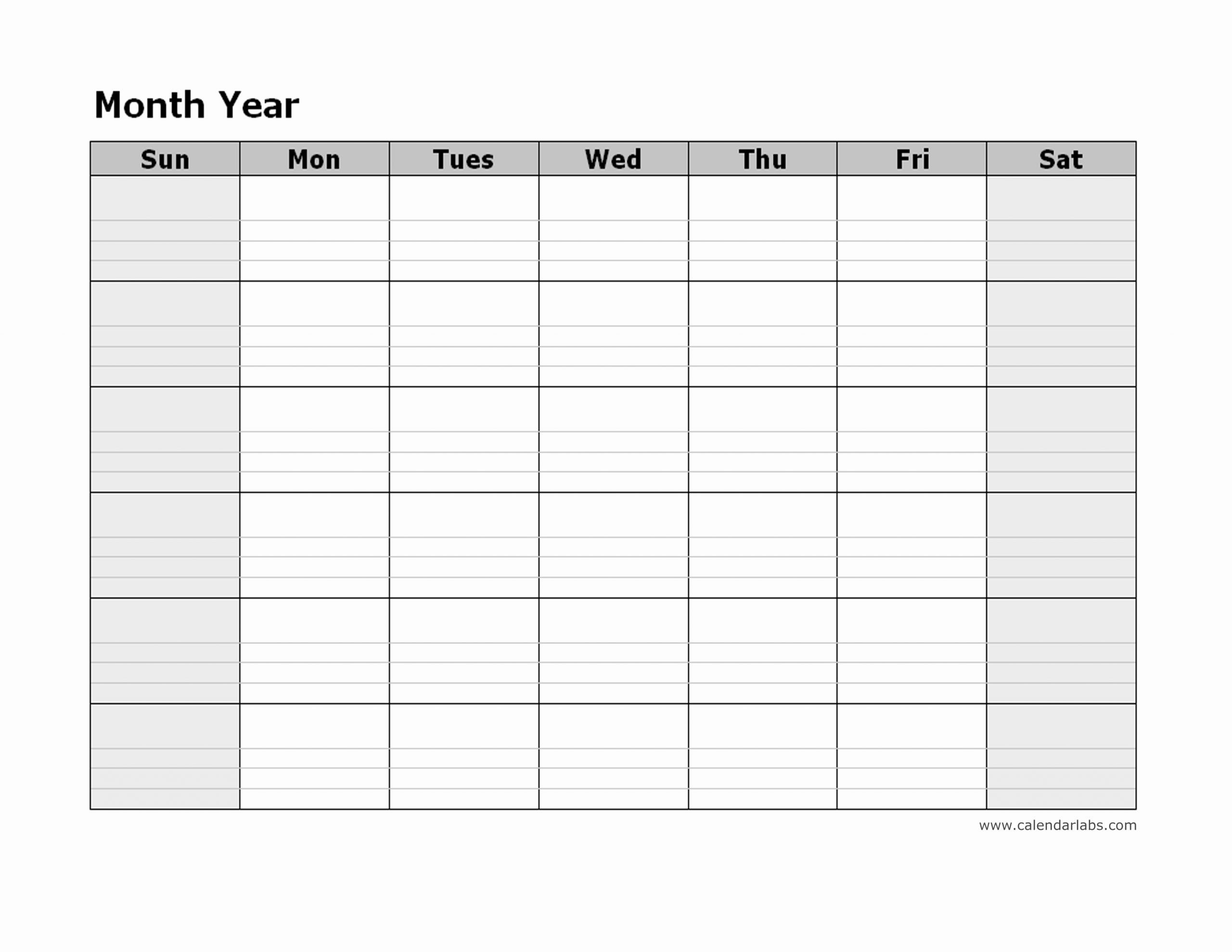 Blank Monthly Schedule Template Inspirational Monthly Blank Calendar Free Printable Templates