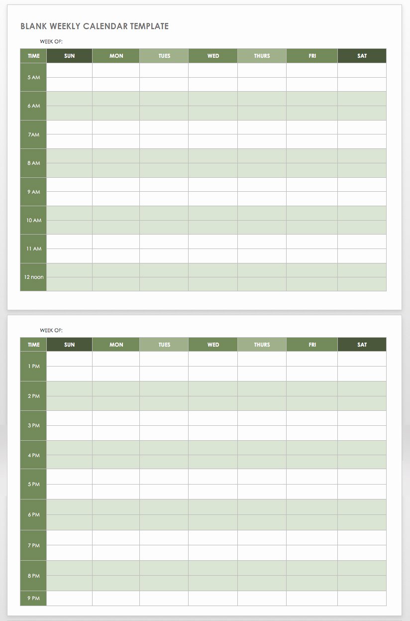 Blank Monthly Schedule Template Unique Free Printable Weekly Planner Template Word Pdf Excel