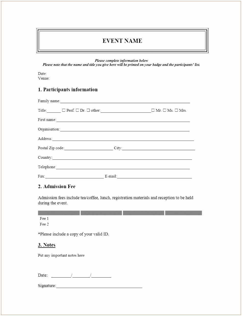 Blank Registration form Template Elegant Blank Registration forms Template Fill Line Printable Free