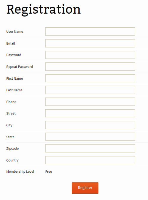 Blank Registration form Template Elegant Simple Membership Plugin Membership Plugin