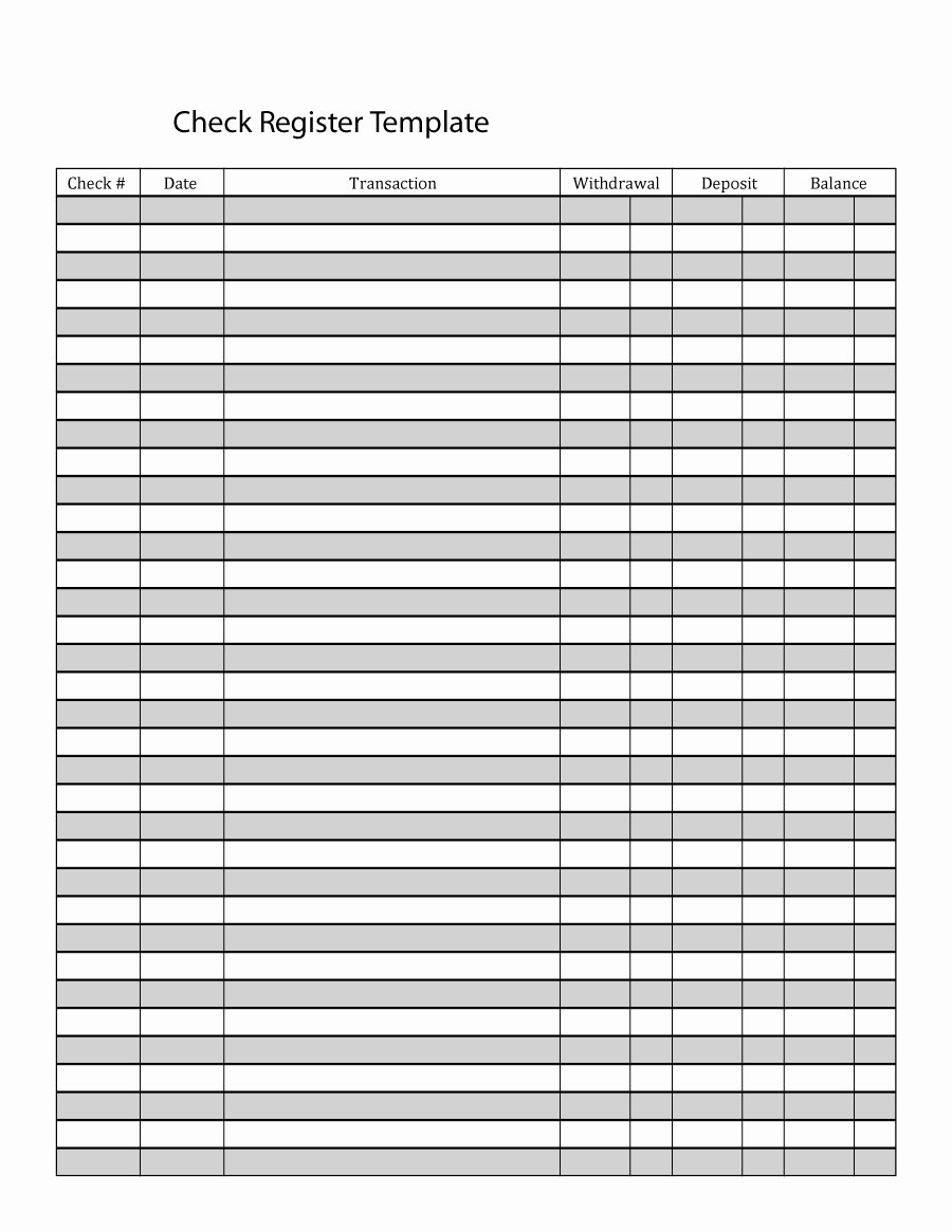 Blank Registration form Template Inspirational Blank Check Register Template