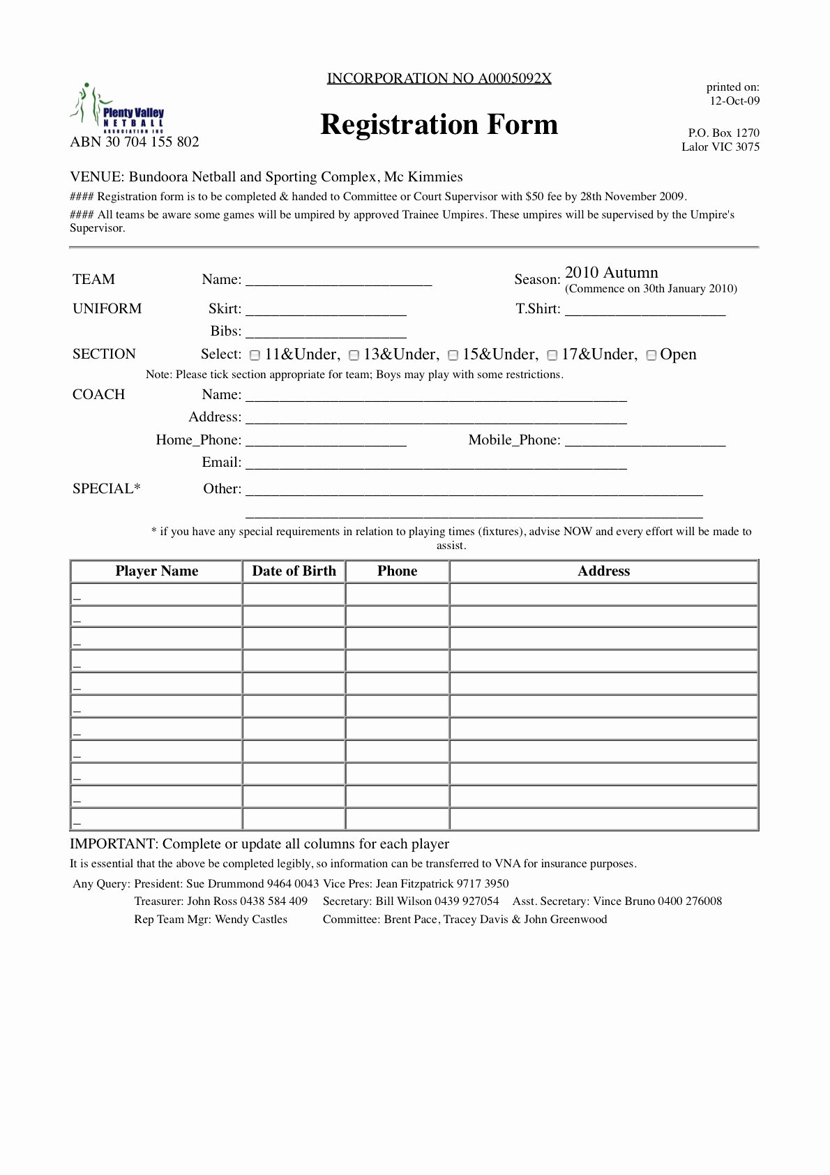 Blank Registration form Template Lovely 21 Of Blank Registration form Template